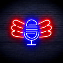 advpro-microphone-with-wings-ultra-bright-led-neon-sign-fnu0395 - Blue & Red