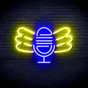 advpro-microphone-with-wings-ultra-bright-led-neon-sign-fnu0395 - Blue & Yellow