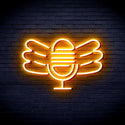 advpro-microphone-with-wings-ultra-bright-led-neon-sign-fnu0395 - Golden Yellow