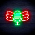 advpro-microphone-with-wings-ultra-bright-led-neon-sign-fnu0395 - Green & Red