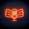 advpro-microphone-with-wings-ultra-bright-led-neon-sign-fnu0395 - Orange