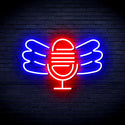 advpro-microphone-with-wings-ultra-bright-led-neon-sign-fnu0395 - Red & Blue