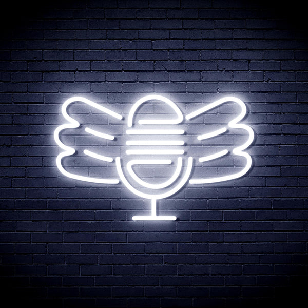 advpro-microphone-with-wings-ultra-bright-led-neon-sign-fnu0395 - White
