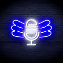 advpro-microphone-with-wings-ultra-bright-led-neon-sign-fnu0395 - White & Blue