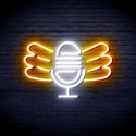 advpro-microphone-with-wings-ultra-bright-led-neon-sign-fnu0395 - White & Golden Yellow