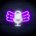 advpro-microphone-with-wings-ultra-bright-led-neon-sign-fnu0395 - White & Purple