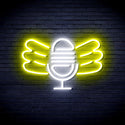 advpro-microphone-with-wings-ultra-bright-led-neon-sign-fnu0395 - White & Yellow