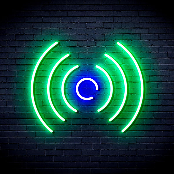 advpro-radio-wave-ultra-bright-led-neon-sign-fnu0397 - Green & Blue