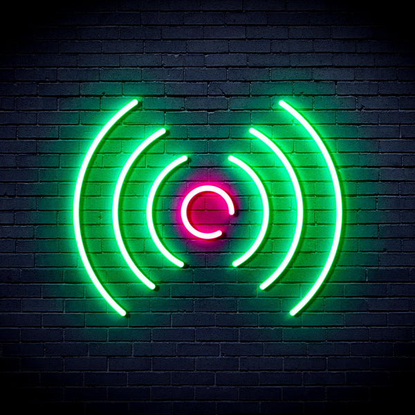 advpro-radio-wave-ultra-bright-led-neon-sign-fnu0397 - Green & Pink