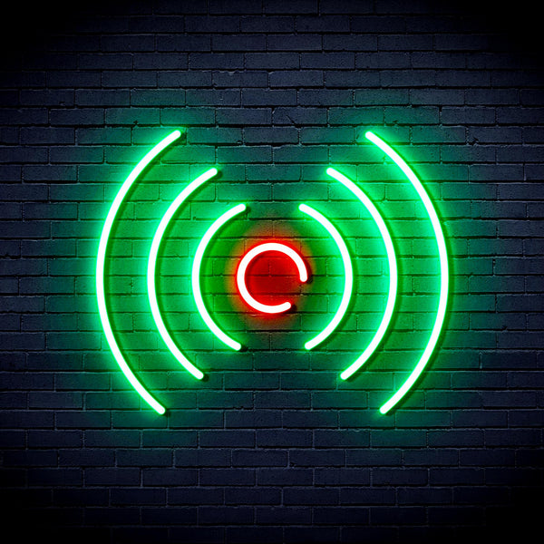 advpro-radio-wave-ultra-bright-led-neon-sign-fnu0397 - Green & Red