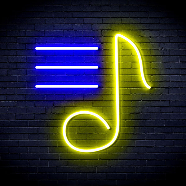 advpro-musical-note-ultra-bright-led-neon-sign-fnu0398 - Blue & Yellow