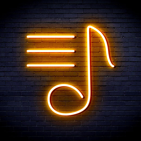 advpro-musical-note-ultra-bright-led-neon-sign-fnu0398 - Golden Yellow