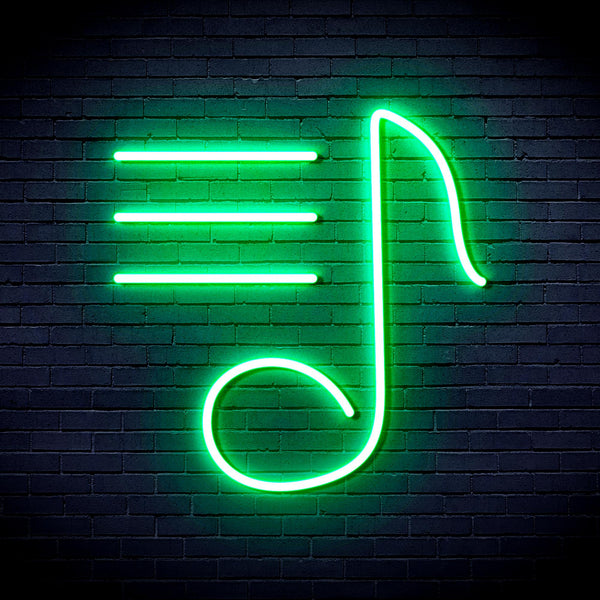 advpro-musical-note-ultra-bright-led-neon-sign-fnu0398 - Green