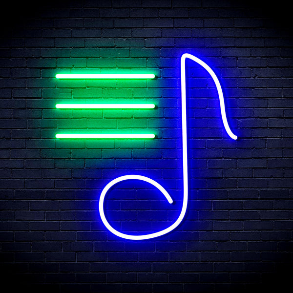 advpro-musical-note-ultra-bright-led-neon-sign-fnu0398 - Green & Blue