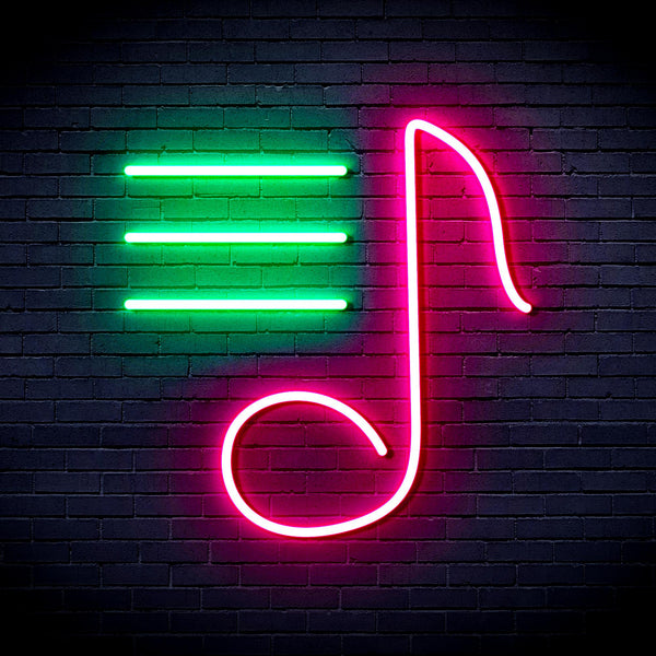 advpro-musical-note-ultra-bright-led-neon-sign-fnu0398 - Green & Pink