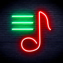 advpro-musical-note-ultra-bright-led-neon-sign-fnu0398 - Green & Red