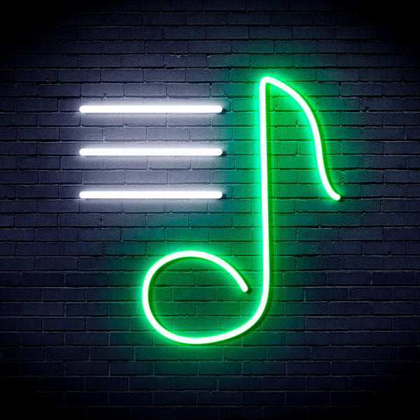 advpro-musical-note-ultra-bright-led-neon-sign-fnu0398 - White & Green