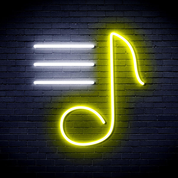 advpro-musical-note-ultra-bright-led-neon-sign-fnu0398 - White & Yellow