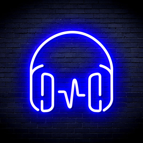 advpro-headphone-ultra-bright-led-neon-sign-fnu0399 - Blue