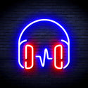 advpro-headphone-ultra-bright-led-neon-sign-fnu0399 - Blue & Red
