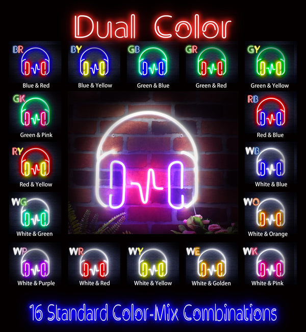 advpro-headphone-ultra-bright-led-neon-sign-fnu0399 - Dual-Color