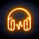 advpro-headphone-ultra-bright-led-neon-sign-fnu0399 - Golden Yellow