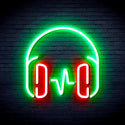 advpro-headphone-ultra-bright-led-neon-sign-fnu0399 - Green & Red