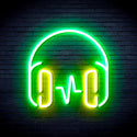 advpro-headphone-ultra-bright-led-neon-sign-fnu0399 - Green & Yellow