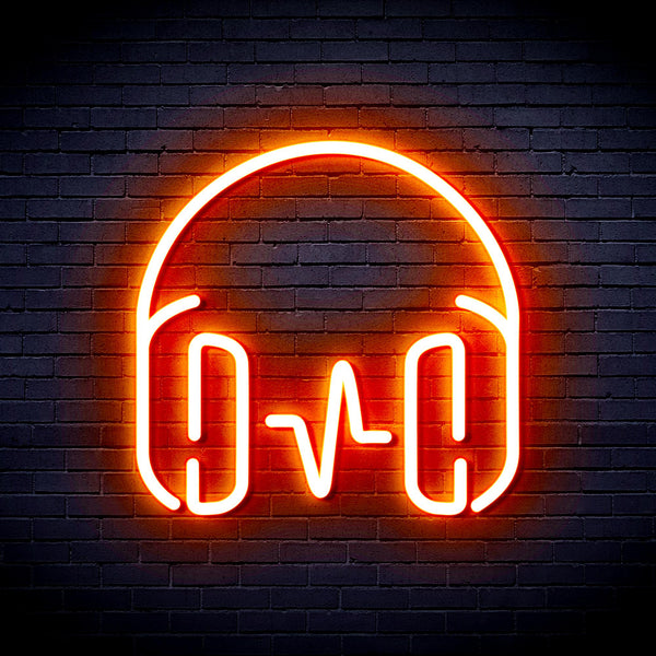 advpro-headphone-ultra-bright-led-neon-sign-fnu0399 - Orange