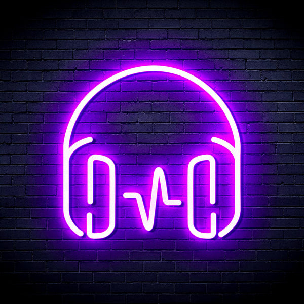 advpro-headphone-ultra-bright-led-neon-sign-fnu0399 - Purple