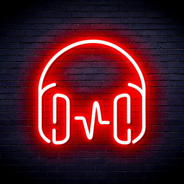 advpro-headphone-ultra-bright-led-neon-sign-fnu0399 - Red
