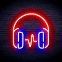 advpro-headphone-ultra-bright-led-neon-sign-fnu0399 - Red & Blue