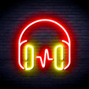 advpro-headphone-ultra-bright-led-neon-sign-fnu0399 - Red & Yellow