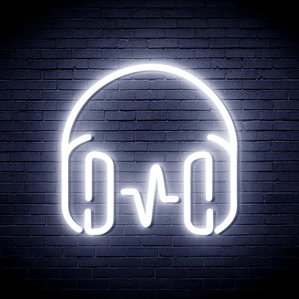 advpro-headphone-ultra-bright-led-neon-sign-fnu0399 - White