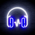 advpro-headphone-ultra-bright-led-neon-sign-fnu0399 - White & Blue