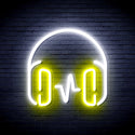 advpro-headphone-ultra-bright-led-neon-sign-fnu0399 - White & Yellow