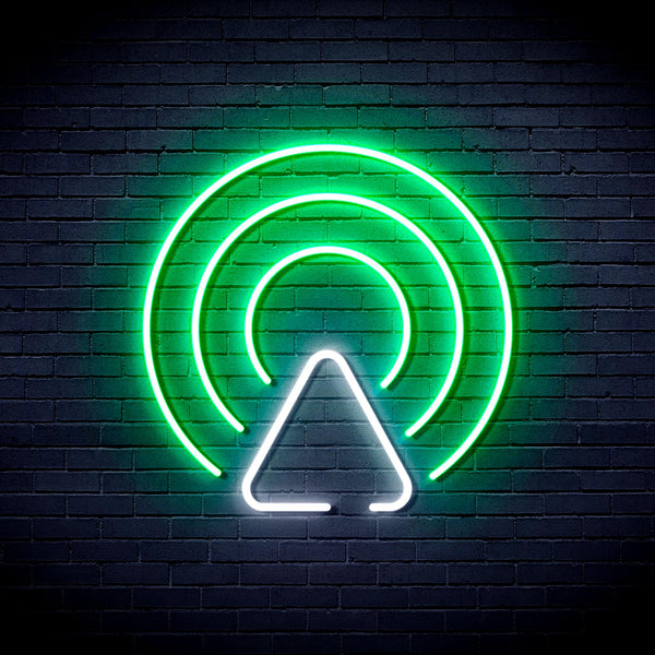 advpro-radio-wave-ultra-bright-led-neon-sign-fnu0400 - White & Green