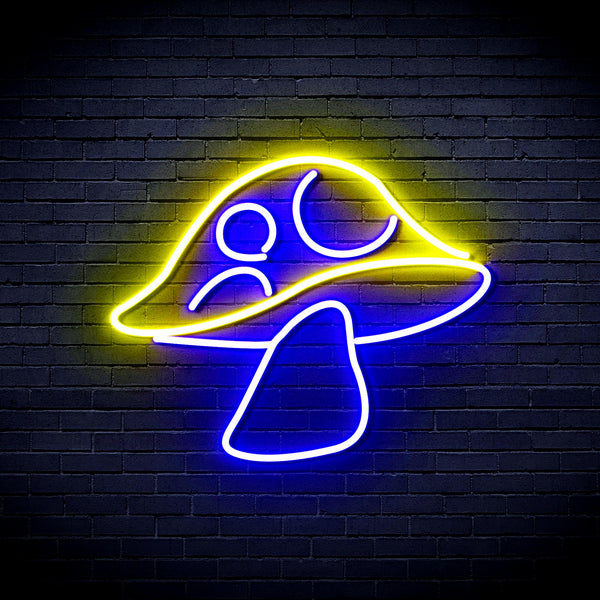 advpro-mushroom-ultra-bright-led-neon-sign-fnu0401 - Blue & Yellow
