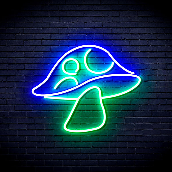 advpro-mushroom-ultra-bright-led-neon-sign-fnu0401 - Green & Blue