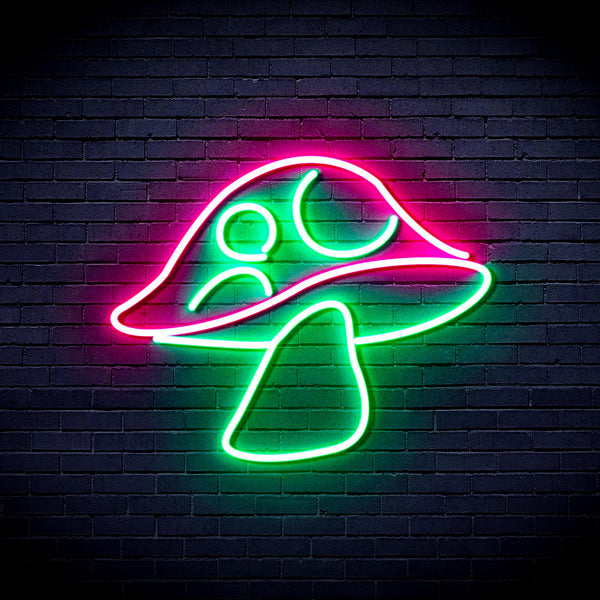 advpro-mushroom-ultra-bright-led-neon-sign-fnu0401 - Green & Pink