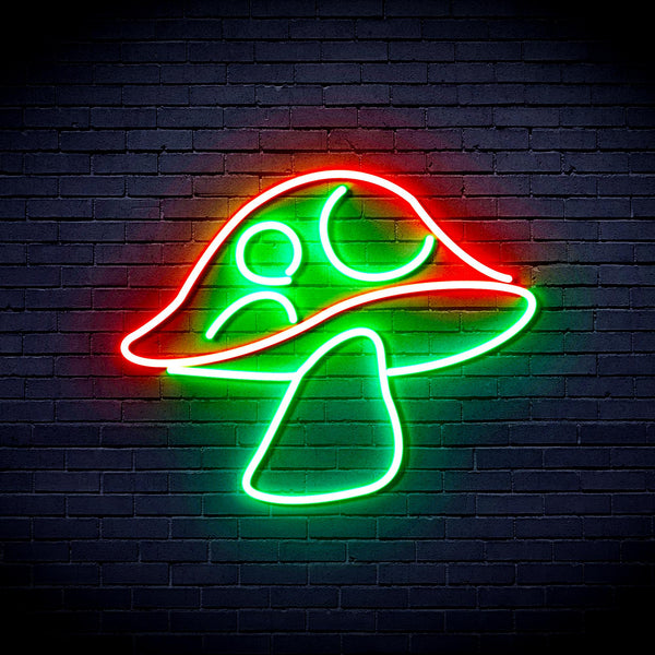 advpro-mushroom-ultra-bright-led-neon-sign-fnu0401 - Green & Red