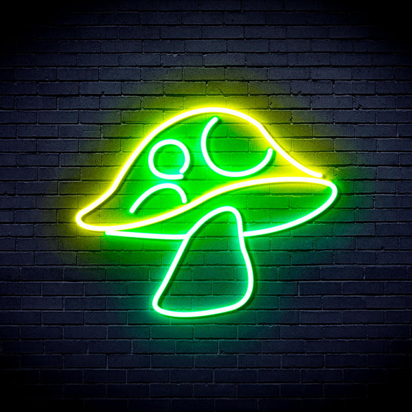 advpro-mushroom-ultra-bright-led-neon-sign-fnu0401 - Green & Yellow