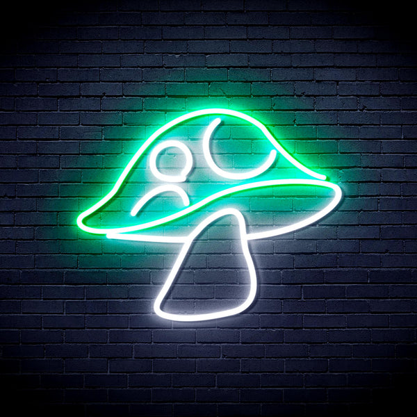 advpro-mushroom-ultra-bright-led-neon-sign-fnu0401 - White & Green