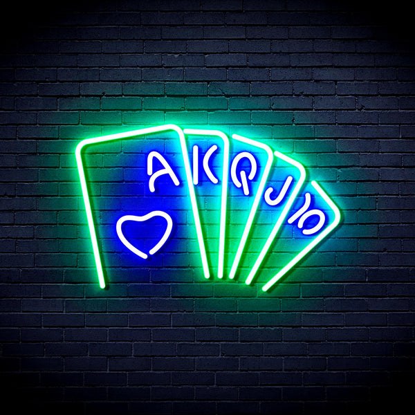 advpro-poker-ultra-bright-led-neon-sign-fnu0402 - Green & Blue