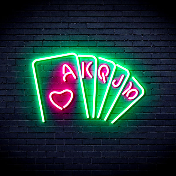 advpro-poker-ultra-bright-led-neon-sign-fnu0402 - Green & Pink
