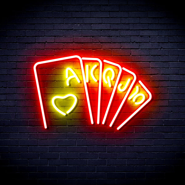 advpro-poker-ultra-bright-led-neon-sign-fnu0402 - Red & Yellow