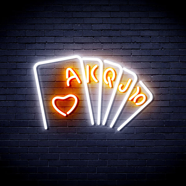 advpro-poker-ultra-bright-led-neon-sign-fnu0402 - White & Orange