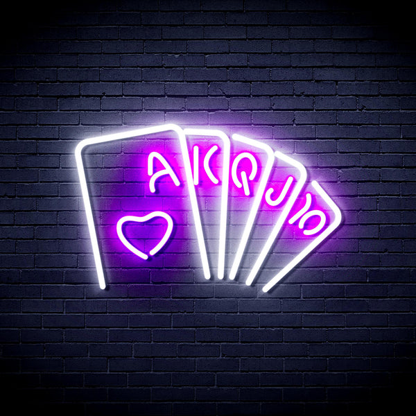 advpro-poker-ultra-bright-led-neon-sign-fnu0402 - White & Purple