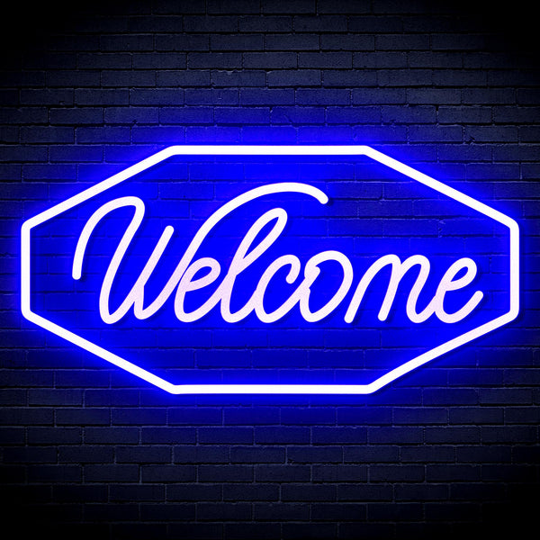 advpro-welcome-ultra-bright-led-neon-sign-fnu0403 - Blue