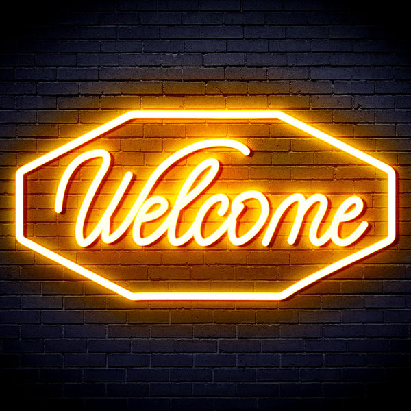 advpro-welcome-ultra-bright-led-neon-sign-fnu0403 - Golden Yellow